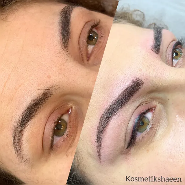 Augenbrauen Permanent Make-up – vorher und nachher